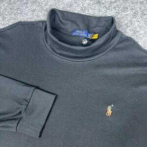 Polo Ralph Lauren Shirt Mens 3XB Black Soft Turtleneck Long Sleeve Flesh Pony